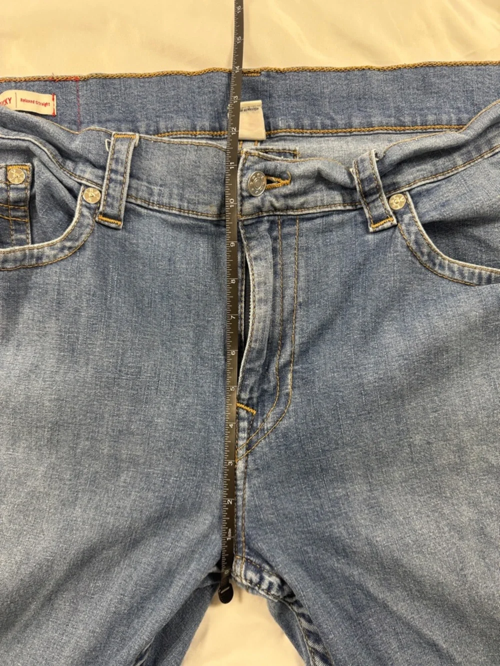 True Religion Ricky Jeans Mens 40x31 Relaxed Straight Medium Wash Stretch Denim